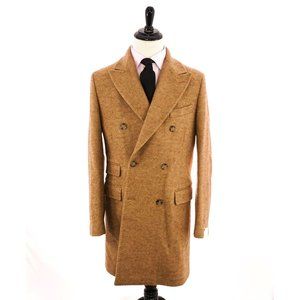 $2,000 ELEVENTY - NWT -Double Breasted ALPACA WOOL Peak Lapel Coat - 40R (50 EU